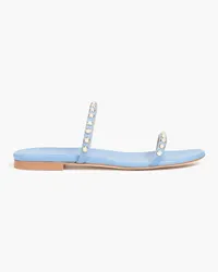 Stuart Weitzman Ameliese Sandalen aus Veloursleder mit Verzierung Blau