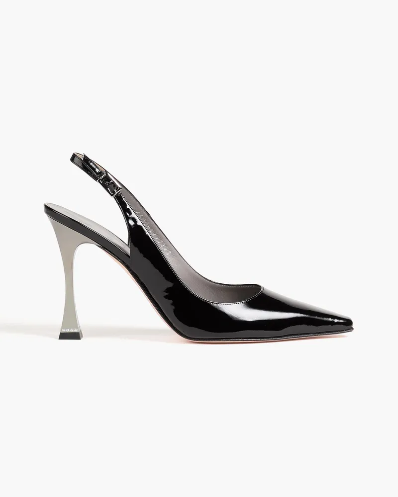 Gina Klimt Slingback-Pumps aus Lackleder mit Kristallverzierung Schwarz