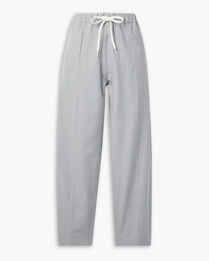 Maison Margiela Hose mit geradem Bein aus Canvas aus einer Baumwoll-Seidenmischung Grau