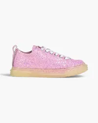 Giuseppe Zanotti Blabber Sneakers aus changierendem Leder mit Glitter-Finish Pink