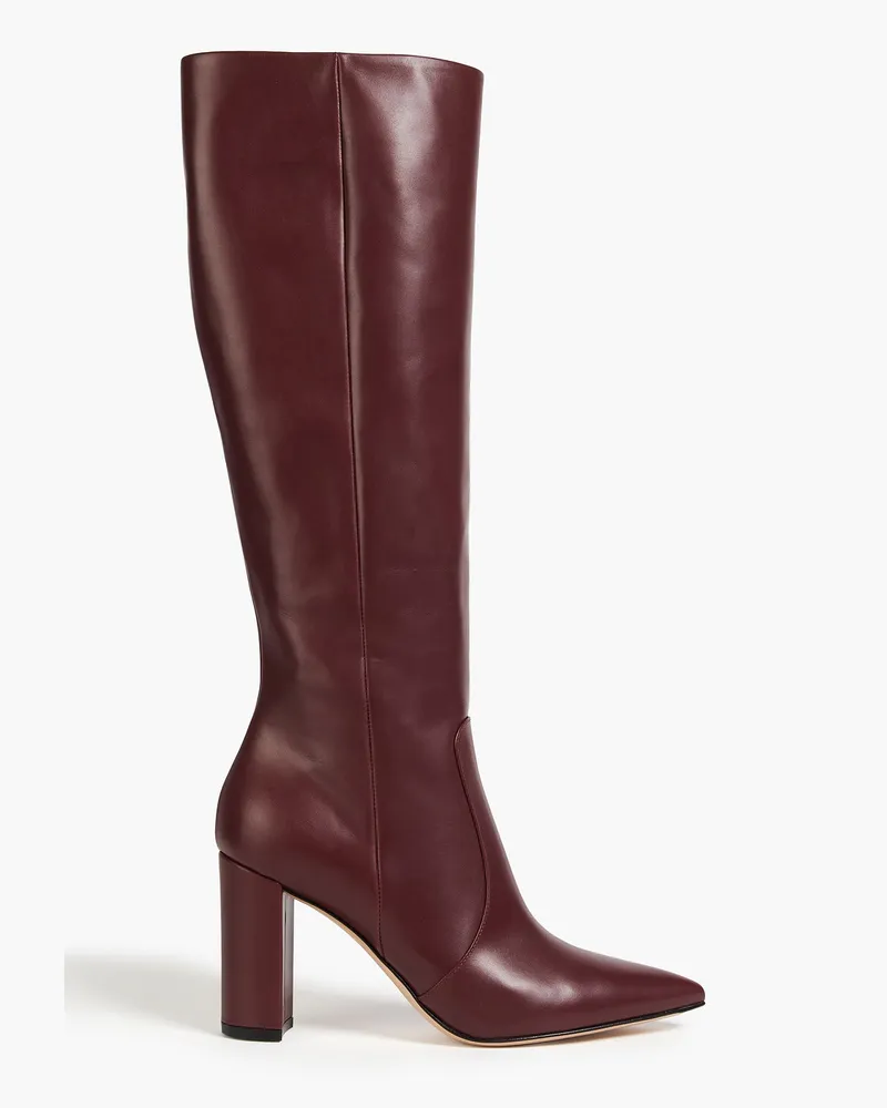 Gianvito Rossi Rhymes Stiefel aus Leder Burgunderrot