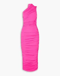 Solace London Amaya asymmetrisches Midikleid aus gerafftem Jersey-Crêpe Pink