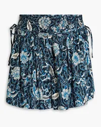 Ulla Johnson Zev Shorts aus einer Baumwollmischung mit floralem Print Blau