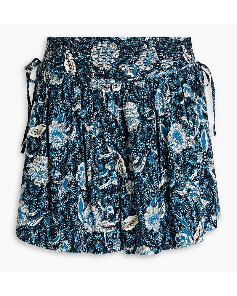 Ulla Johnson Zev Shorts aus einer Baumwollmischung mit floralem Print Blau