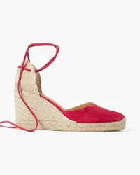 Castañer Carina 80 Espadrille-Wedges aus Veloursleder Rot