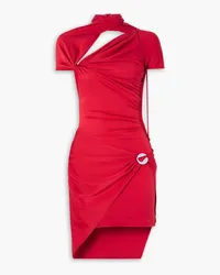 COPERNI Asymmetrisches Minikleid aus Stretch-Jersey mit Verzierung Rot