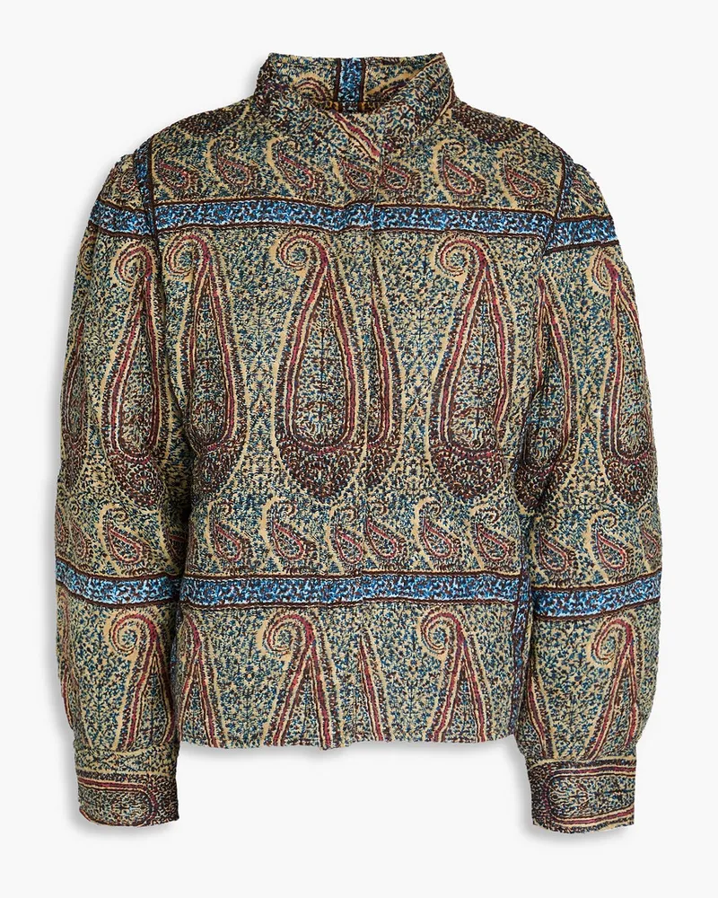 Antik Batik Hida Jacke aus gesteppter Baumwolle mit Fil Coupé und Paisley-Print Neutral