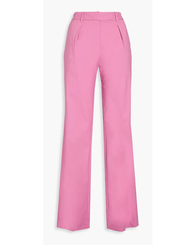 Derek Lam Hose mit geradem Bein aus Twill mit Falten Pink