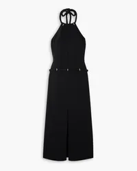 Proenza Schouler Neckholder-Maxikleid aus Webstoff mit Bindegürtel Schwarz