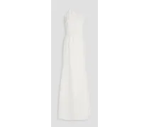 Robe aus Seiden-Crêpe mit asymmetrischer Schulterpartie
