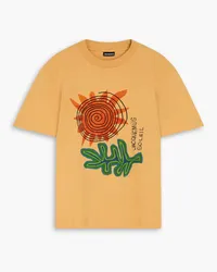 Jacquemus Soalheiro T-Shirt aus Baumwoll-Jersey mit Print und Stickereien Gelb