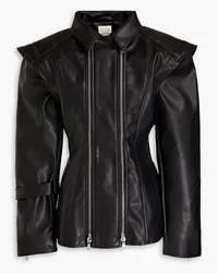 BITE Studios Convertible faux leather jacket Schwarz