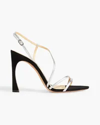 Alexandre Birman Alana Slingback-Sandalen aus -Leder und Veloursleder Metallic