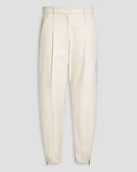 Brunello Cucinelli Cropped Karottenhose aus Baumwoll-Twill Weiß