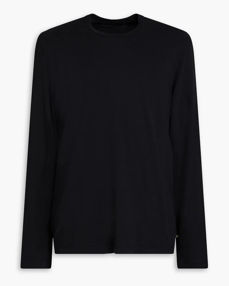 James Perse T-Shirt aus Baumwoll-Jersey mit Print Schwarz