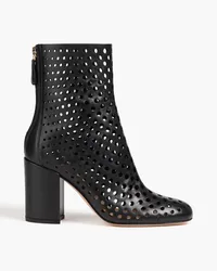 Gianvito Rossi Thierry Ankle Boots aus lasergeschnittenem Leder Schwarz