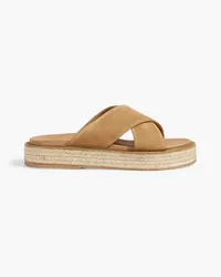 Iris & Ink Helena Espadrille-Sandalen aus Veloursleder Neutral