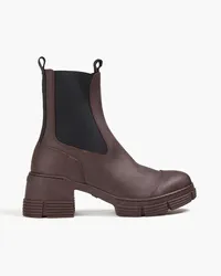 Ganni Ankle Boots aus Gummi Burgunderrot