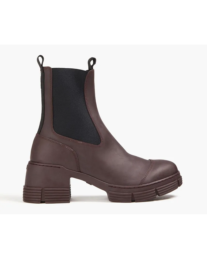 Ganni Ankle Boots aus Gummi Burgunderrot