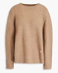 Tory Sport Gerippter Pullover aus Kaschmir mit Stickereien Neutral