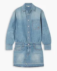 Stella McCartney Minikleid aus Denim mit Stickerei Blau