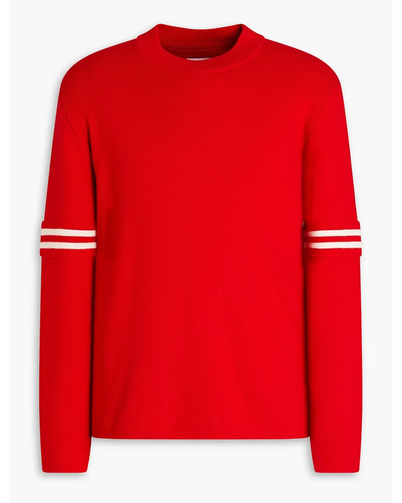 Maison Margiela Wollpullover mit Streifen Rot