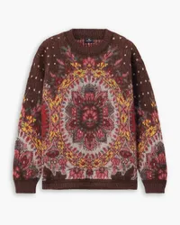 Etro Pullover aus einer Mohairmischung inJacquard-Strick Braun