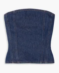 Magda Butrym Verkürztes Bustier aus Denim Blau