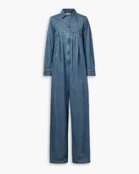 tibi Jumpsuit aus Denim mit Falten Blau