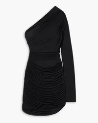 GAUGE81 Pila asymmetrisches Minikleid aus gerafftem Stretch-Jersey Schwarz