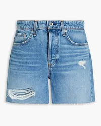 Rag & Bone Rosa ausgewaschene Jeansshorts inDistressed-Optik Blau