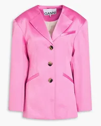 Ganni Blazer aus Satin Pink