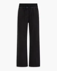 3.1 phillip lim Hoch sitzende Jeans mit geradem Bein und Fransen Schwarz