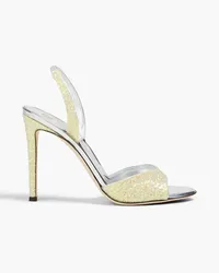 Giuseppe Zanotti Slingback-Sandalen aus Webstoff mit Glitter-Finish Gelb