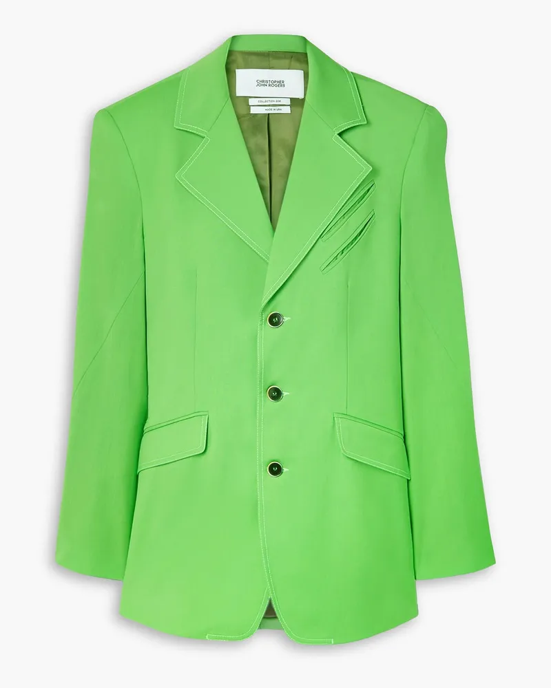 Christopher John Rogers Oversized-Blazer aus Wolle Grün