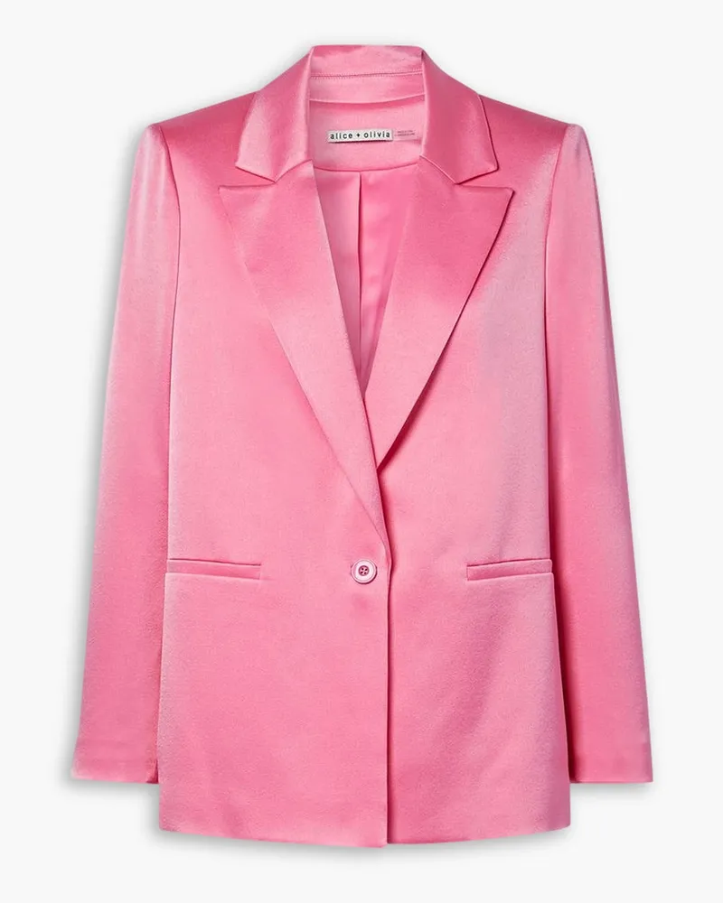 Alice + Olivia Alice OliviaDenny Blazer aus gehämmertem Satin Pink