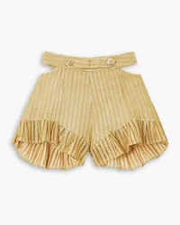 Pat Bo Shorts aus Strick mit Stickereien und Cut-outs Metallic