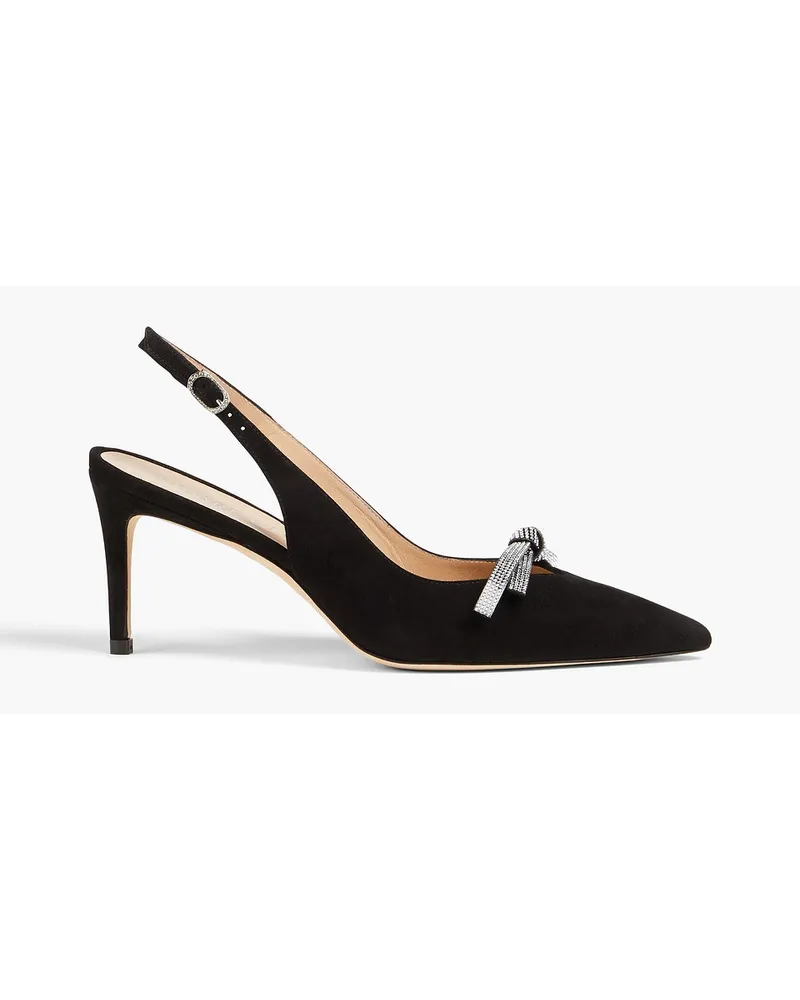 Stuart Weitzman Slingback-Pumps aus Veloursleder mit Verzierung Schwarz