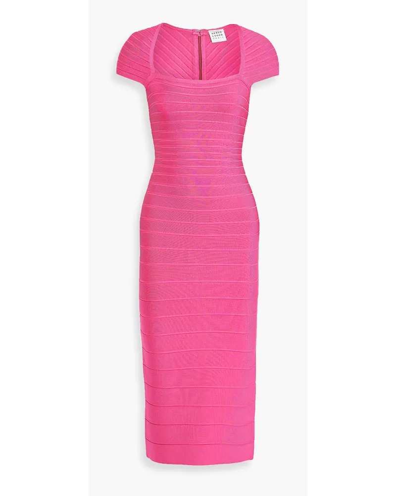 Hervé Léger Midikleid aus Bandage Pink