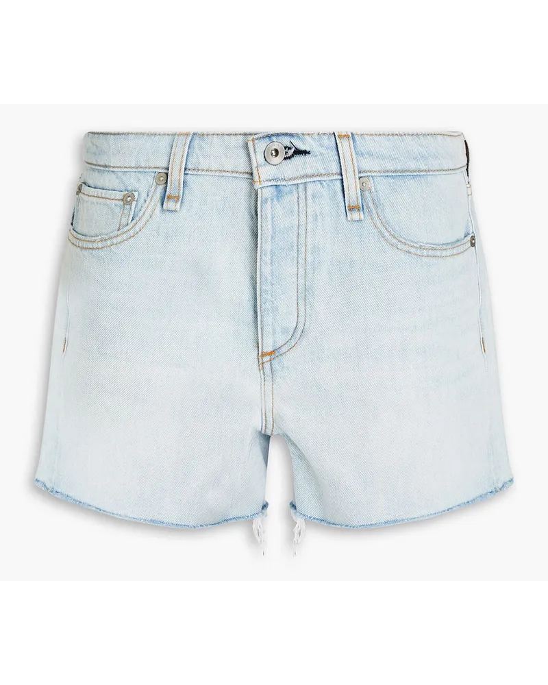 Rag & Bone Dre Jeansshorts mit Fransen Blau