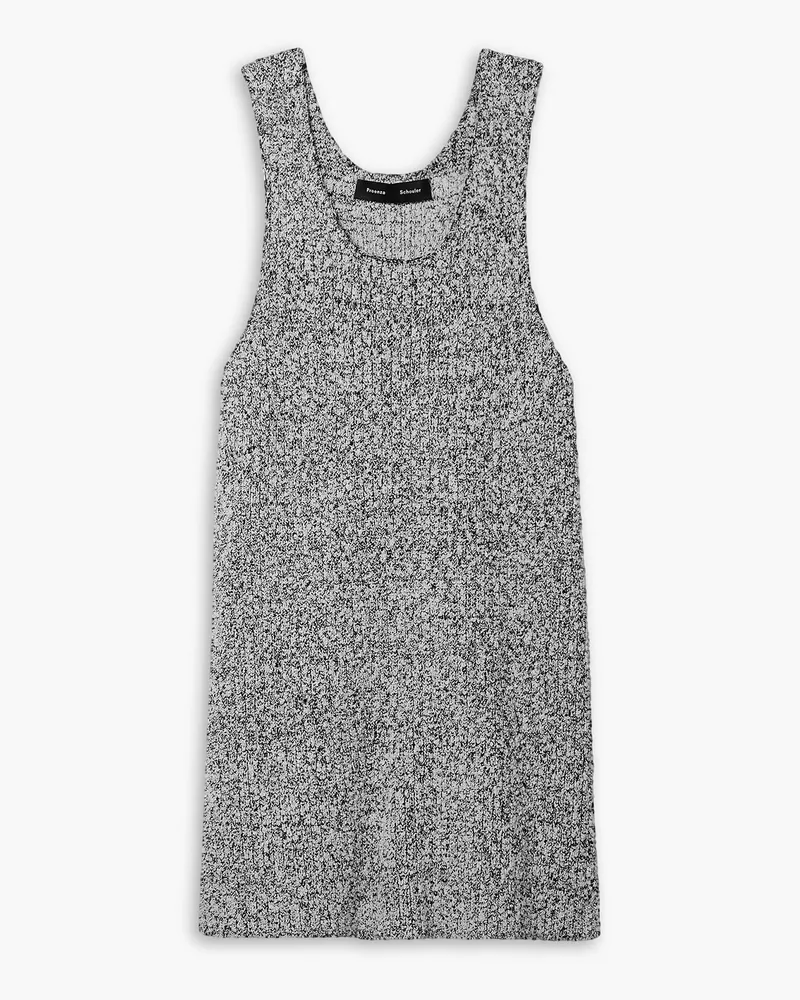 Proenza Schouler Tanktop aus geripptem Bouclé-Strick Schwarz