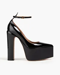 Valentino Garavani Plateau-Pumps aus Lackleder Schwarz