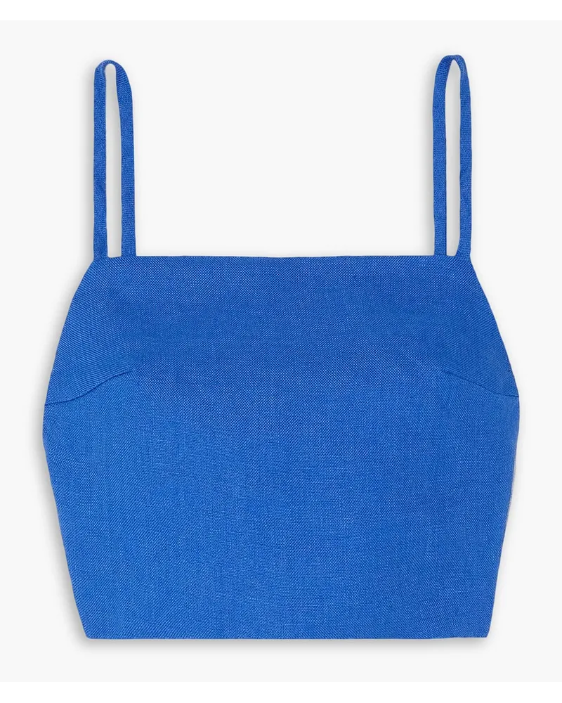 BONDI BORN Aliso Bustier aus Bioleinen mit Bändern hinten Blau