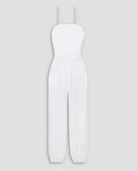 ATM Geraffter Jumpsuit aus Pima-Baumwoll-Jersey mit Stretch-Anteil Weiß