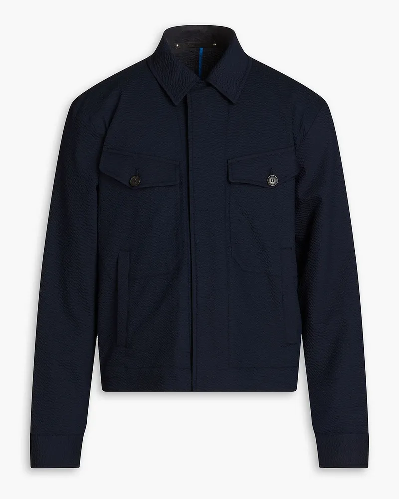 Paul Smith Jacke aus Seersucker aus einer Baumwollmischung Blau