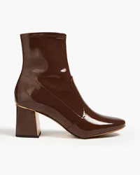 Tory Burch Gigi 70 Ankle Boots aus Lackleder Braun