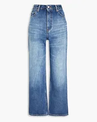 Ganni Hoch sitzende Jeans mit geradem Bein inausgewaschener Optik Blau