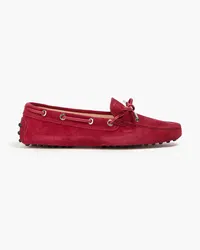 TOD'S Heaven Laccetto Loafers aus Veloursleder Rot