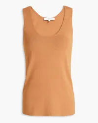 tibi Tanktop aus Rippstrick Braun