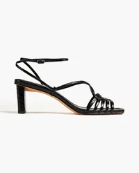 Alexandre Birman Sandalen aus Leder mit Schlangeneffekt Schwarz